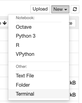 Opening a Terminal window